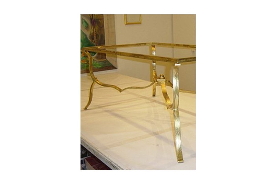 Gold gilded coffee table.