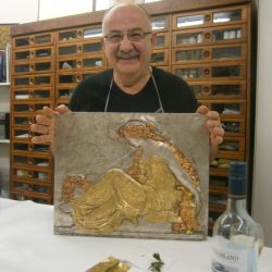 Masterclass student with gilded plaque