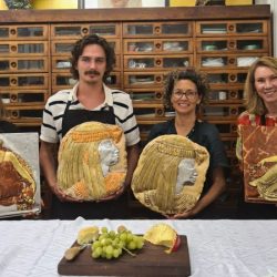 Students with Gilded Plaster Plaque