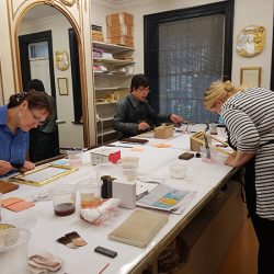 Water Gilding in Progress