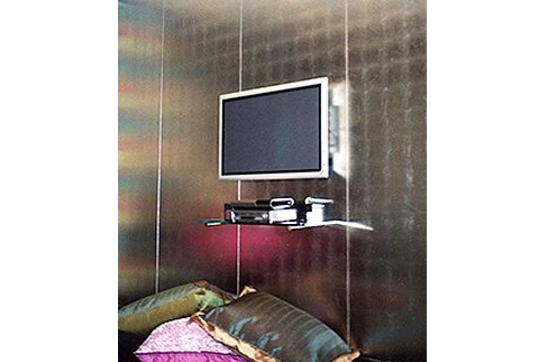 Faux silver feature wall
