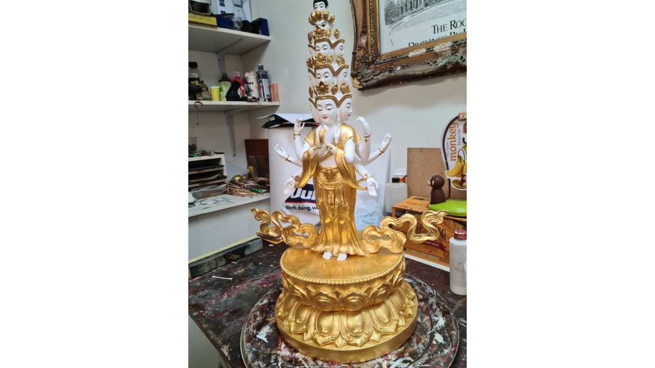 A stunning gilded statue.