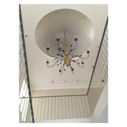 Faux silver leafed dome.