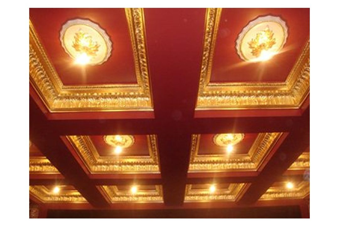 A gold gilded ceiling