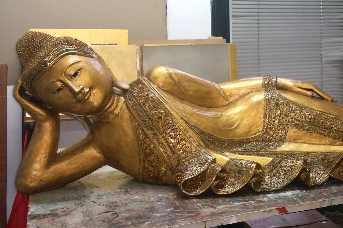 Restoration of a 23 Carat Gold Leafed Buddha
