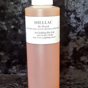 A bottle of de-waxed shellac, 250ml.