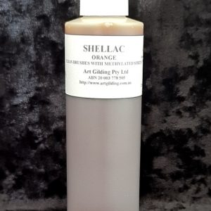 A 250ml bottle of orange shellac.