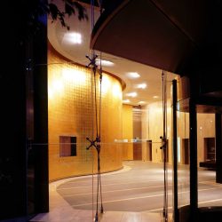 A gold-leafed wall in an office building at number 2 Bulletin Street, Sydney.